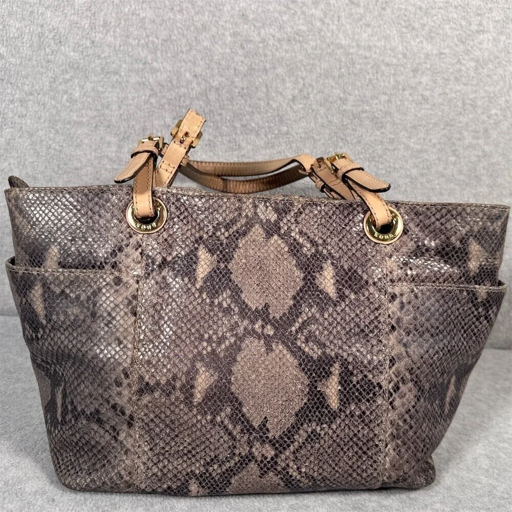 Michael Kors Jet Set Python Embossed LeatherTote Shoulder Bag